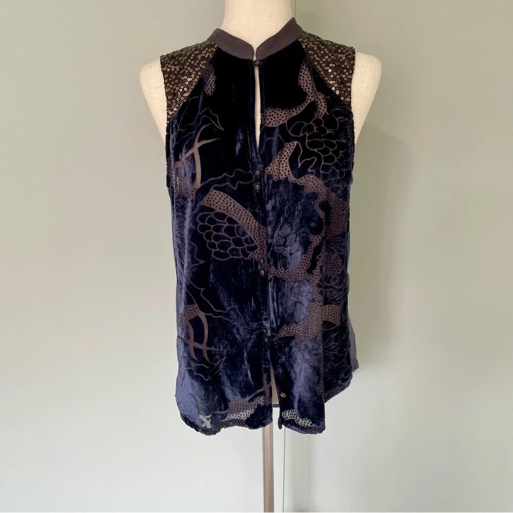 TINY x ANTHROPOLOGIE Velvet Ileana Tank Top - Picture 3 of 12